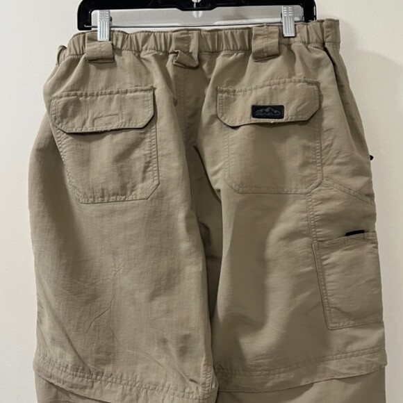 Eddie Bauer Mens Khaki Nylon Belted Convertible Sport Hiking Outdoor Pants Sz 34 - Picture 4 of 12